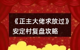 《正主大佬求放過》安定村復盤攻略