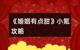《婚姻有點甜》小氪攻略