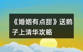 《婚姻有點甜》送鵝子上清華攻略
