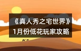 《真人秀之宅世界》1月份低花玩家攻略