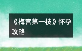 《梅宮第一枝》懷孕攻略
