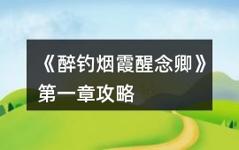 《醉釣煙霞醒念卿》第一章攻略