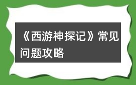 《西游神探記》常見問題攻略
