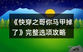 《快穿之哥你馬甲掉了》完整選項(xiàng)攻略