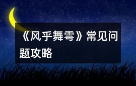 《風乎舞雩》常見問題攻略