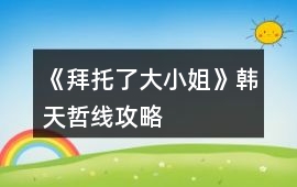《拜托了大小姐》韓天哲線攻略