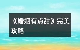 《婚姻有點甜》完美攻略