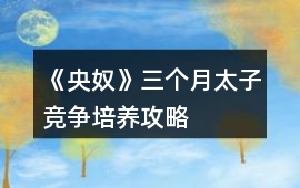 《央奴》三個(gè)月太子競爭培養(yǎng)攻略