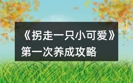《拐走一只小可愛》第一次養成攻略