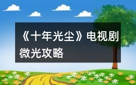 《十年光塵》電視劇微光攻略