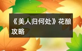 《美人歸何處》花釀攻略