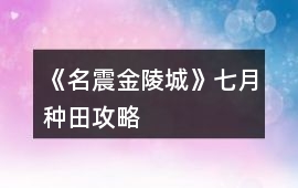 《名震金陵城》七月種田攻略