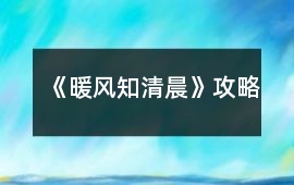 《暖風知清晨》攻略