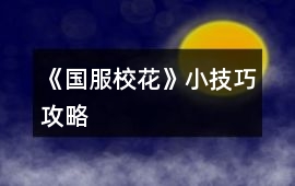 《國服校花》小技巧攻略