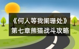 《何人等我闌珊處》第七章熊貓戰斗攻略