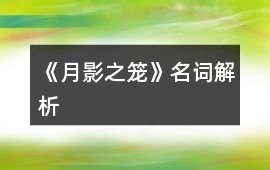 《月影之籠》名詞解析