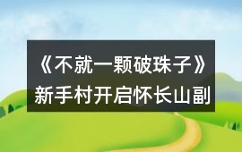 《不就一顆破珠子》新手村開啟懷長山副本攻略