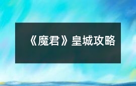 《魔君》皇城攻略
