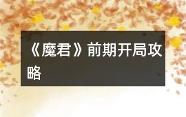《魔君》前期開局攻略