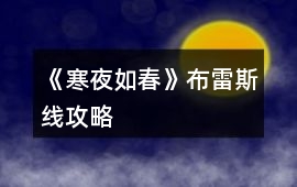《寒夜如春》布雷斯線攻略