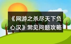 《網游之殺盡天下負心漢》常見問題攻略2.0