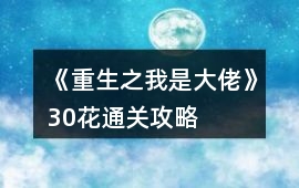 《重生之我是大佬》30花通關攻略