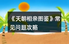 《天朝相親圖鑒》常見問題攻略