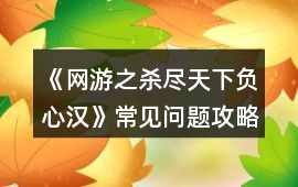 《網游之殺盡天下負心漢》常見問題攻略
