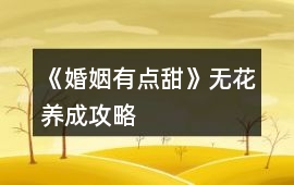 《婚姻有點甜》無花養成攻略
