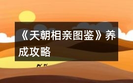 《天朝相親圖鑒》養(yǎng)成攻略