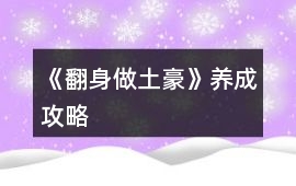 《翻身做土豪》養成攻略