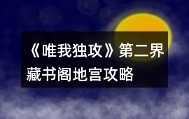 《唯我獨(dú)攻》第二界藏書閣地宮攻略