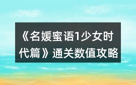 《名媛蜜語1少女時代篇》通關數值攻略