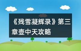 《殘雪凝輝錄》第三章壺中天攻略