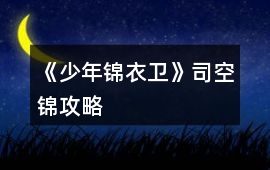 《少年錦衣衛》司空錦攻略