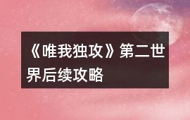 《唯我獨攻》第二世界后續攻略