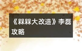 《槑槑大改造》李磊攻略