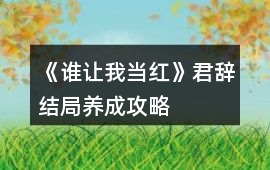 《誰讓我當紅》君辭結局養成攻略