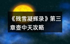 《殘雪凝輝錄》第三章壺中天攻略