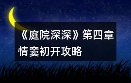 《庭院深深》第四章情竇初開攻略