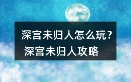 深宮未歸人怎么玩？ 深宮未歸人攻略