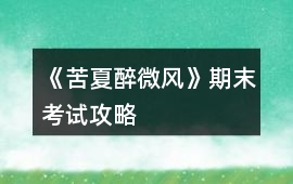 《苦夏醉微風》期末考試攻略
