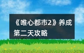 《唯心都市2》養成第二天攻略