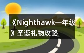 《Nighthawk一年級》圣誕禮物攻略