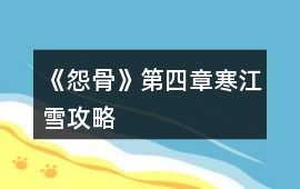 《怨骨》第四章寒江雪攻略