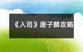 《入司》唐子麟攻略