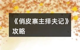 《俏皮寨主擇夫記》攻略