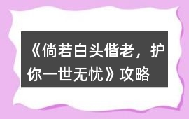 《倘若白頭偕老，護你一世無憂》攻略