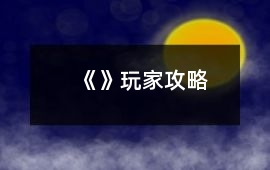 《》玩家攻略