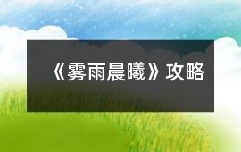 《霧雨晨曦》攻略